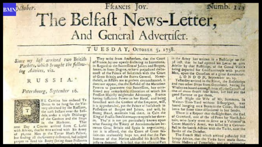 Belfast Newsletter Today News Front Page Archives and History 